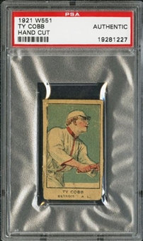 1921 W551 Ty Cobb Hand Cut – PSA AUTHENTIC